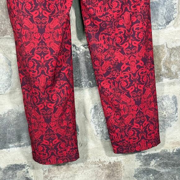 Disney Alice in Wonderland G by Giuliana‎ Women Pants Woman's 10 Red Rose Black - Picture 7 of 12
